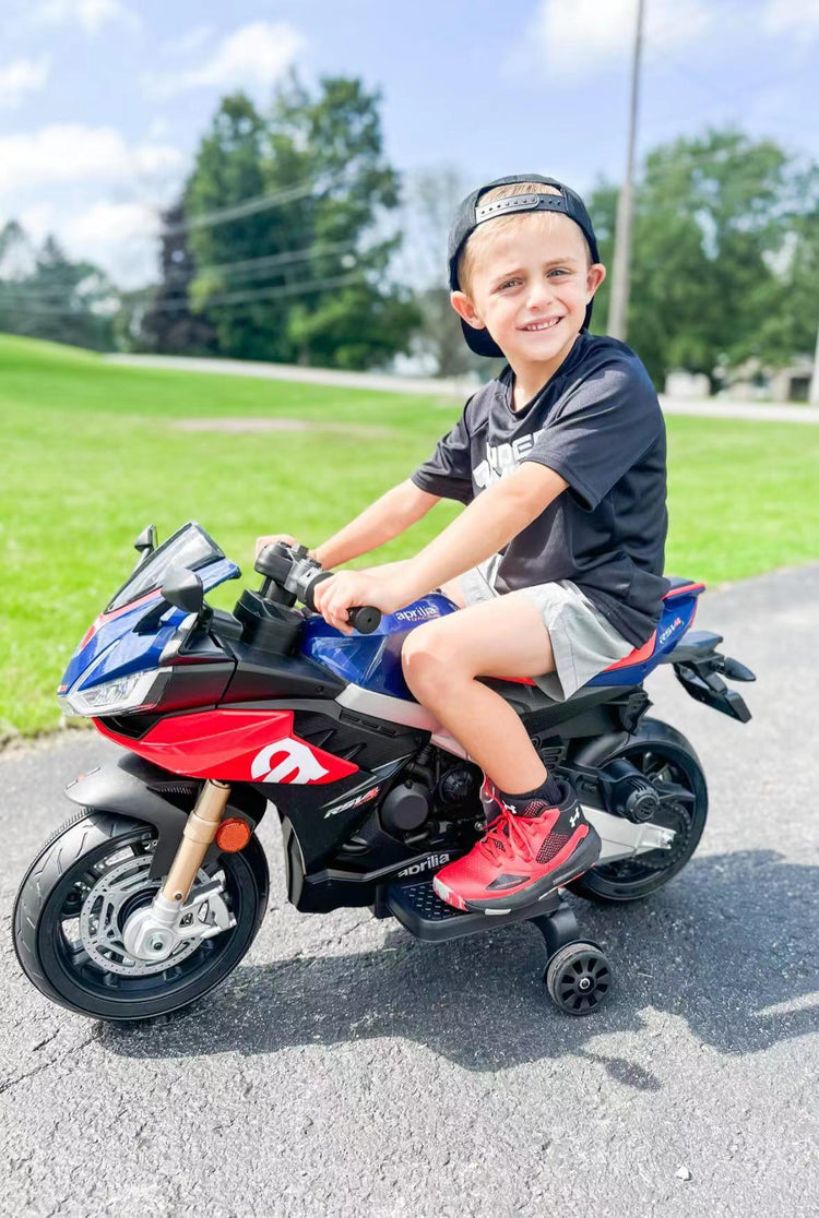 Licensed Aprilia RSV4 12V Kids Electric Ride-On Motorbike with LED
