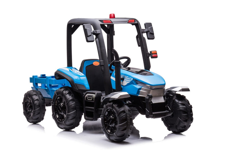24V Kids Electric Ride On Harvest Tractor with Leather Seat
