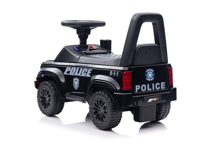 Toddler's first police car, foot propulsion, black
