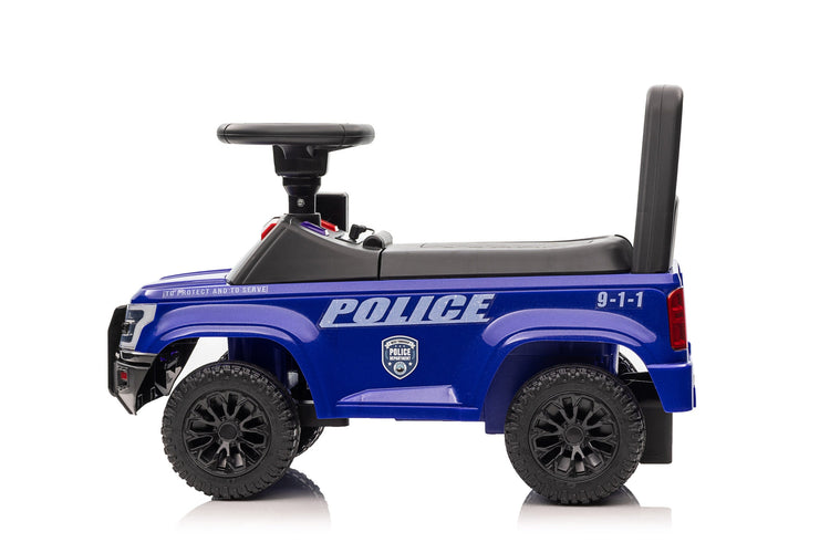 Baby's police car with foot power, blue