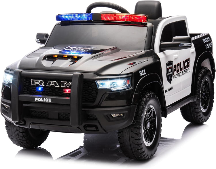 Official Licensed Dodge Ram 12V Kids Ride On Police Car with Remote