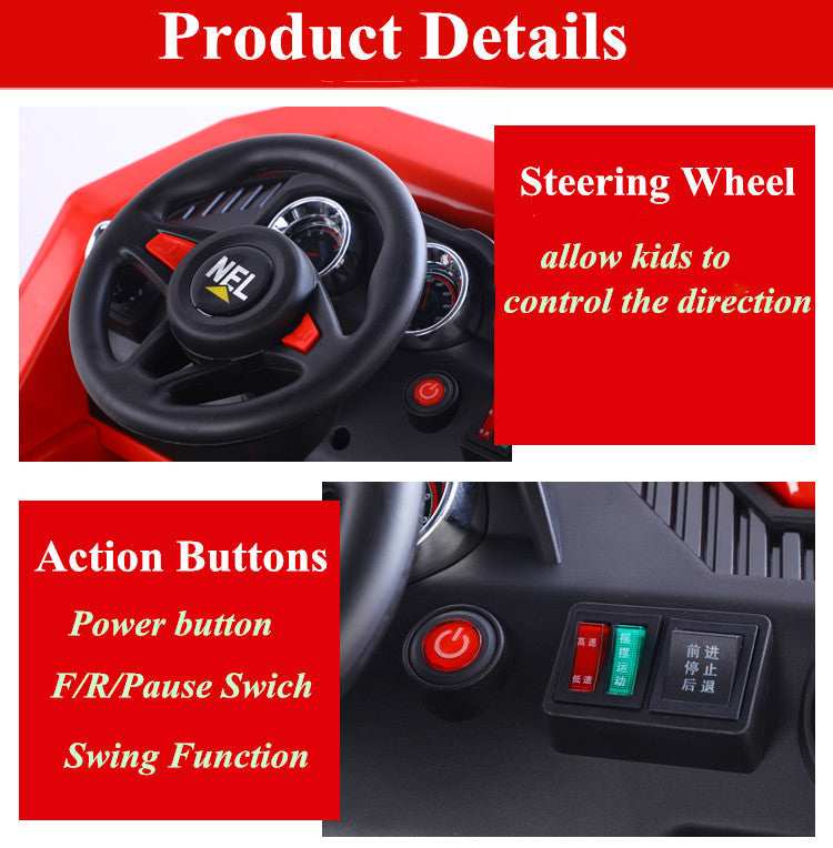 12V Kids Electric Construction Mining Truck Ride-On Car - 4WD 2 Seater