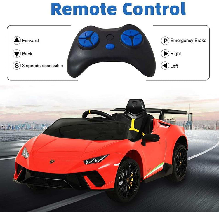 Red Electric ride on Lamborghini Huracan car