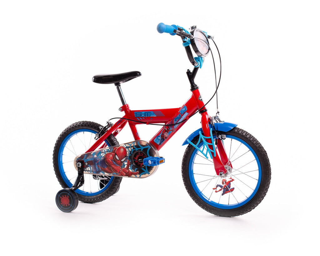 Official Marvel Spiderman 16 Inch Kids Bike by Huffy with Stabilisers