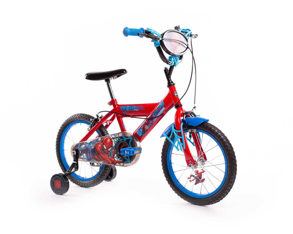 Official Marvel Spiderman 16 Inch Kids Bike by Huffy with Stabilisers