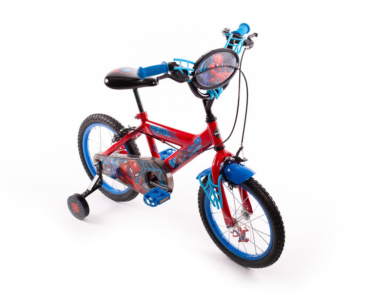 Official Marvel Spiderman 16 Inch Kids Bike by Huffy with Stabilisers