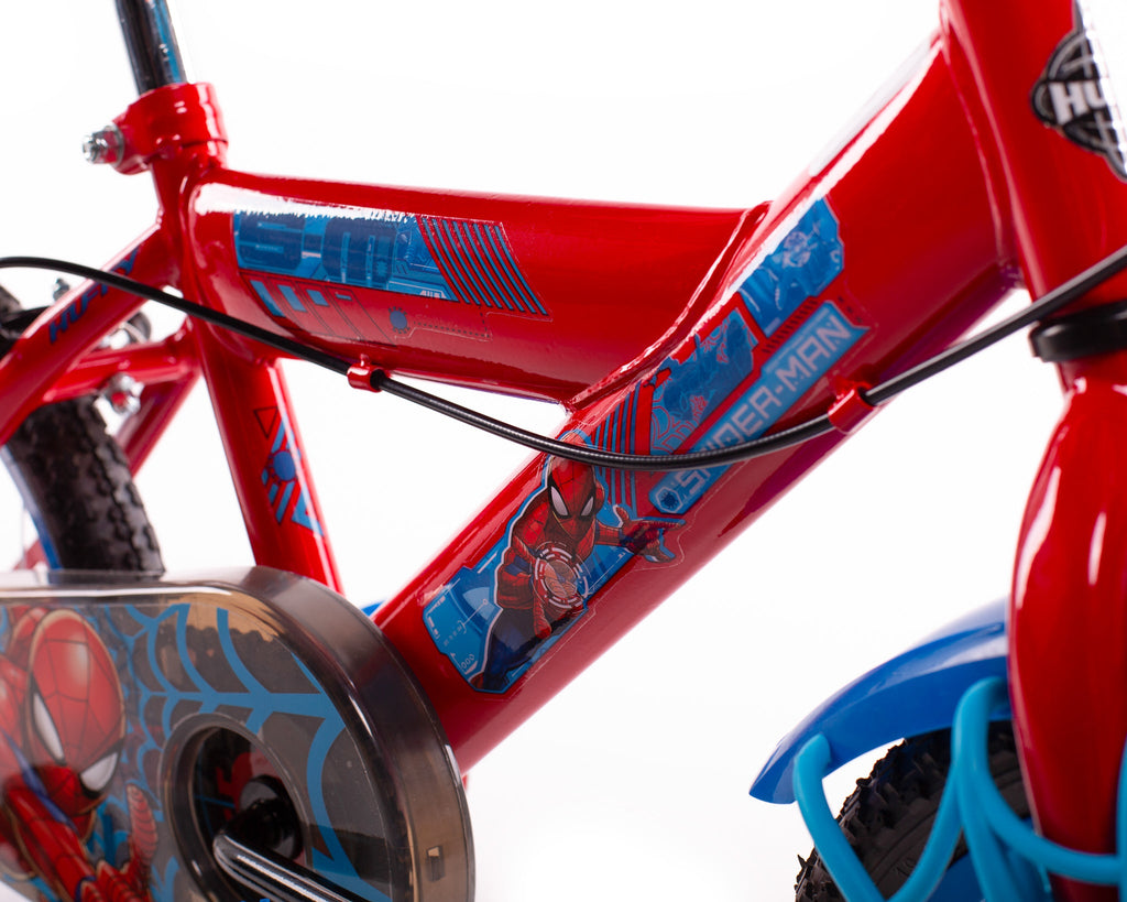 Official Marvel Spiderman 16 Inch Kids Bike by Huffy with Stabilisers