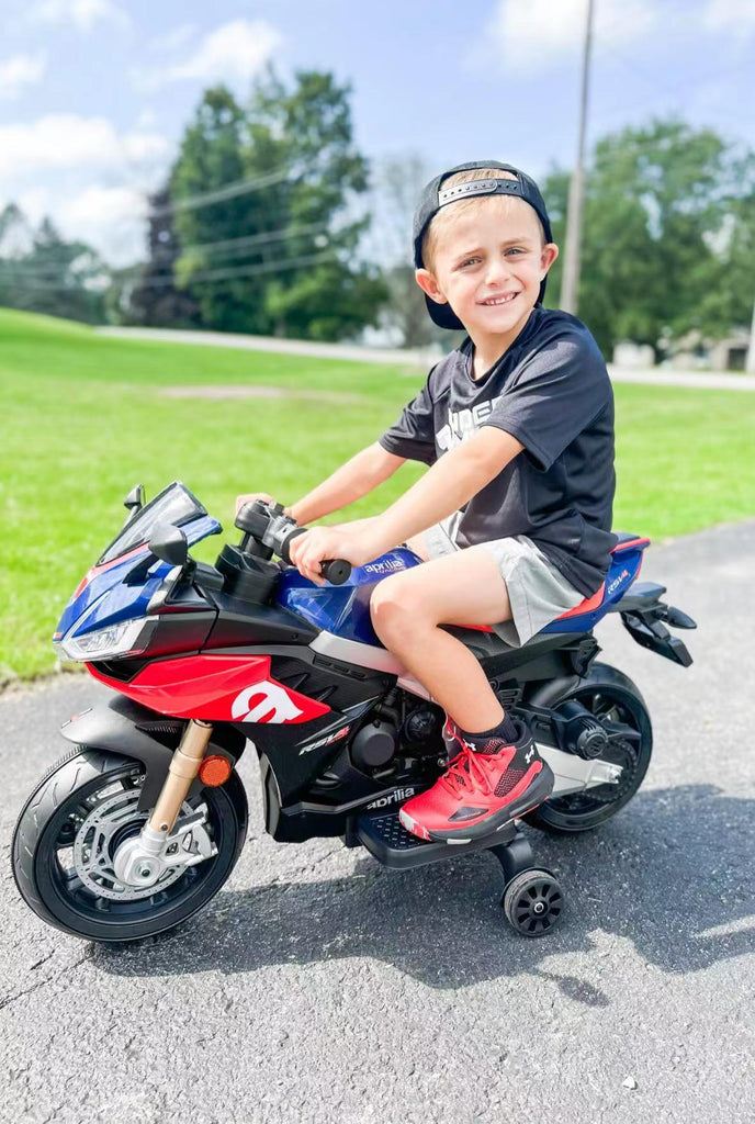 Licensed Aprilia RSV4 12V Kids Electric Ride-On Motorbike with LED