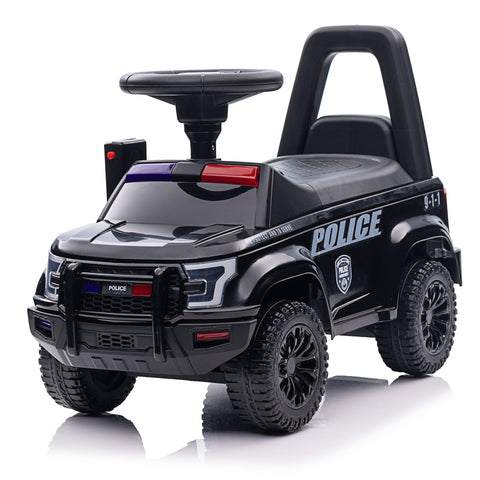Black foot-to-floor police car for toddlers
