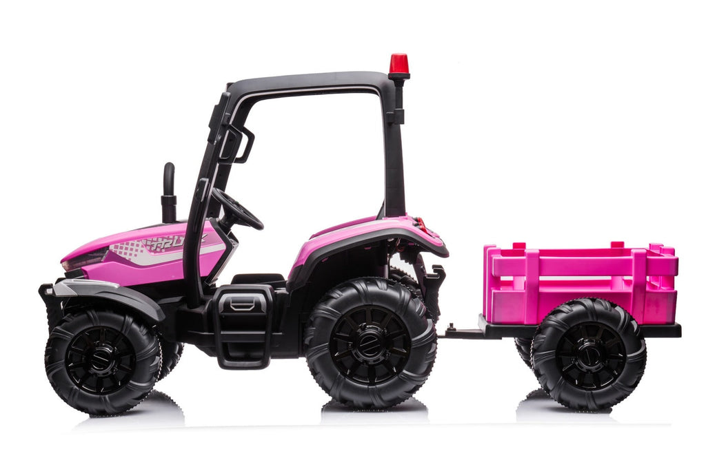 Girls ride on tractor