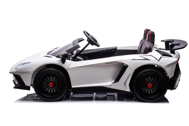 White XXL 2 Seater Lamborghini Ride on
