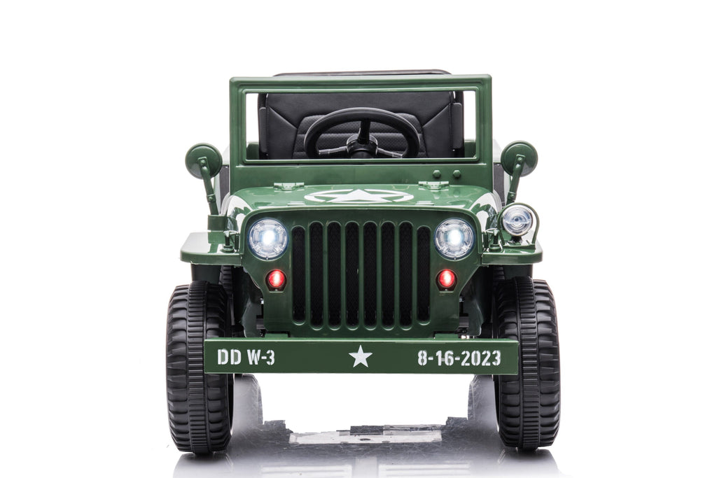 Kids Willys Jeep ride-on car, electric powered