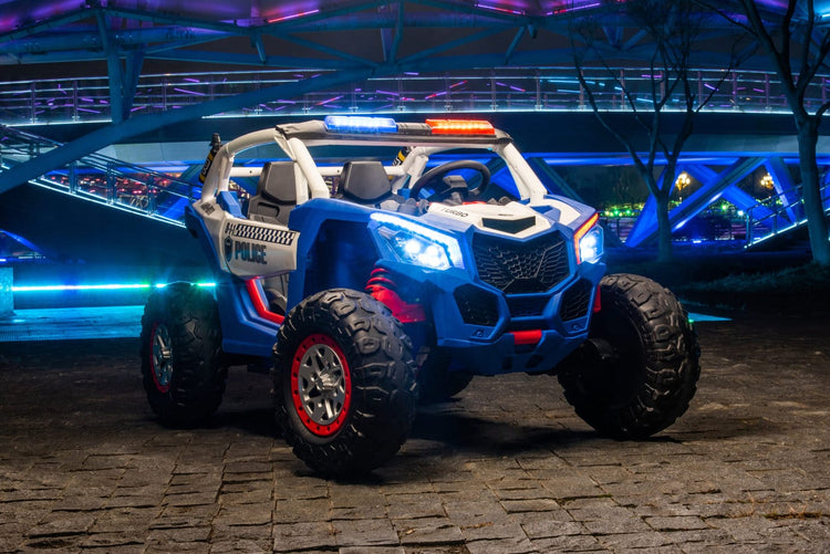 Kids 24v Police Buggy 2 Seater UTV with 4 Motors & Police Lights