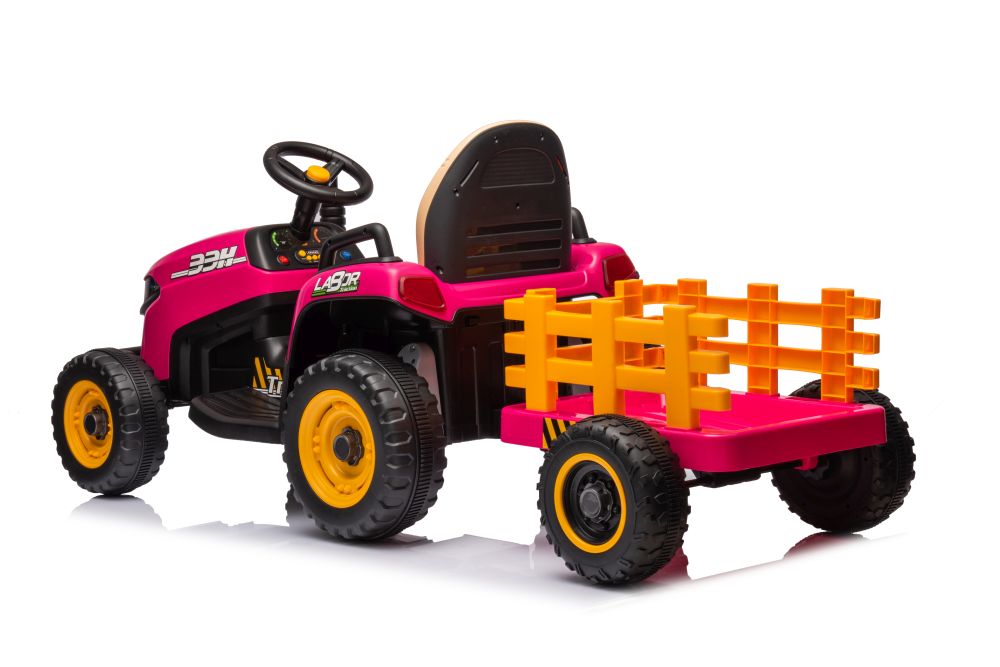 12V Green Kids Electric Ride-On Tractor with Remote and Leather Seat