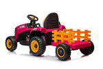 12V Green Kids Electric Ride-On Tractor with Remote and Leather Seat