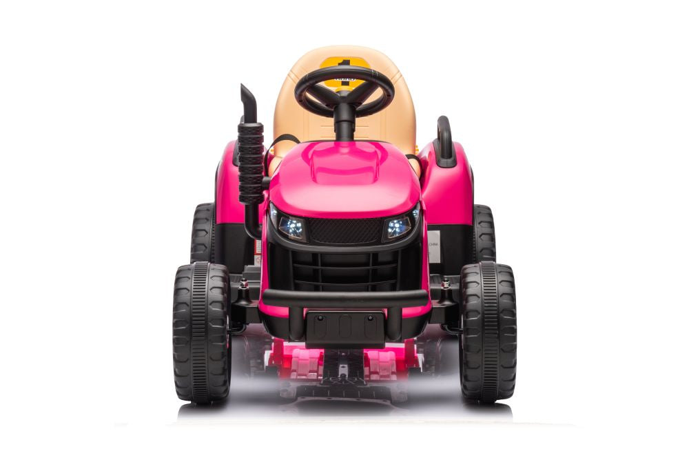 12V Green Kids Electric Ride-On Tractor with Remote and Leather Seat