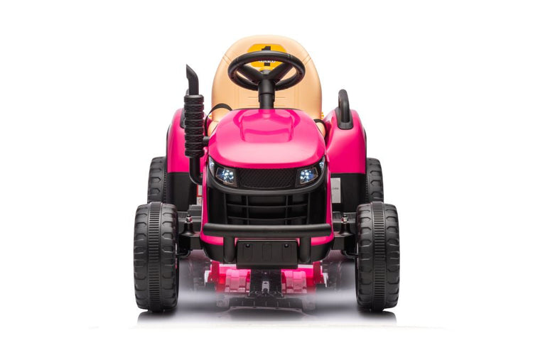 12V Green Kids Electric Ride-On Tractor with Remote and Leather Seat