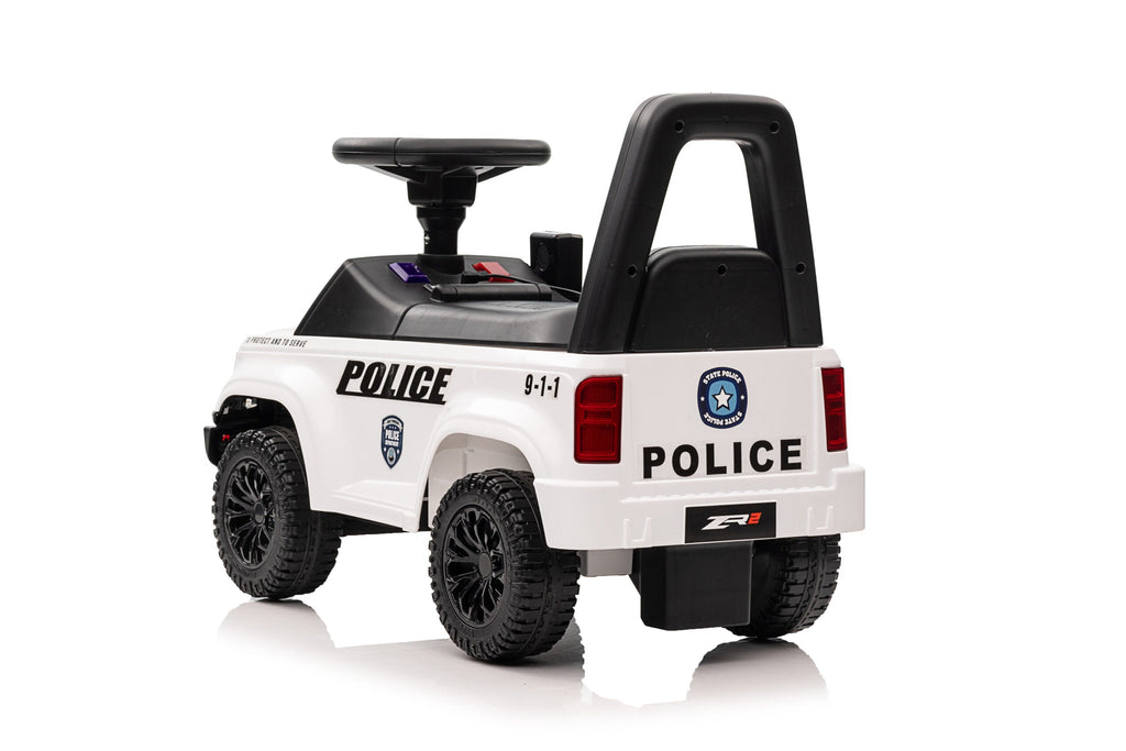 Toddler's first police car, foot propulsion, white