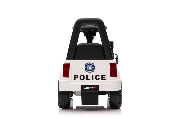 Indoor/outdoor police car toy for toddlers, white