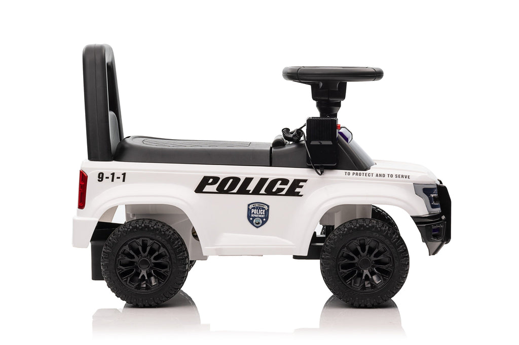 Police play car for toddlers, foot-driven, white