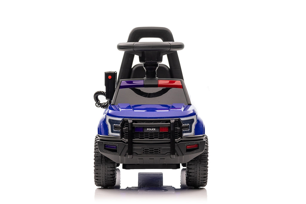 Police play car for toddlers, foot-driven, blue