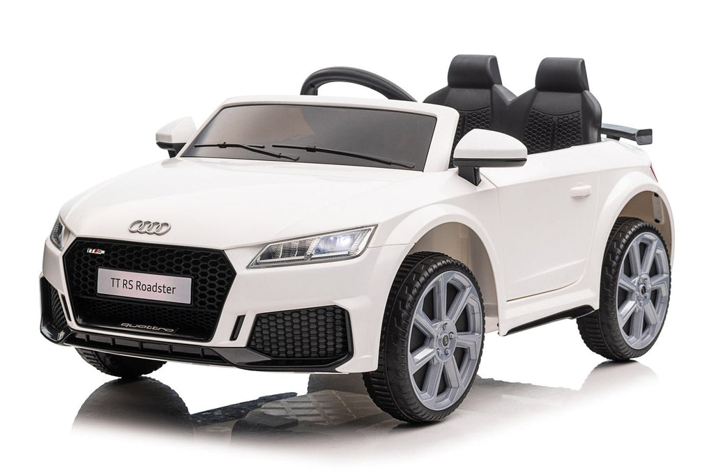Kids ride on car in white with rubber wheels