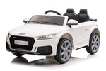 Kids ride on car in white with rubber wheels