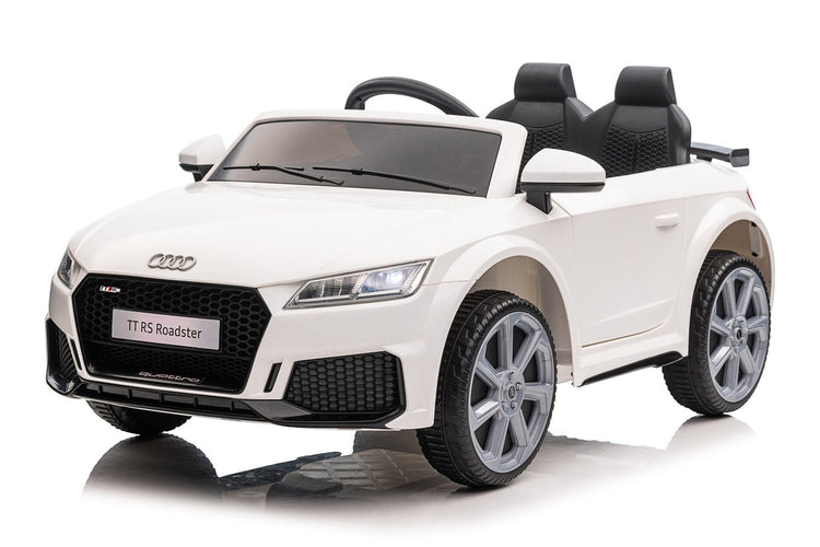 Kids ride on car in white with rubber wheels