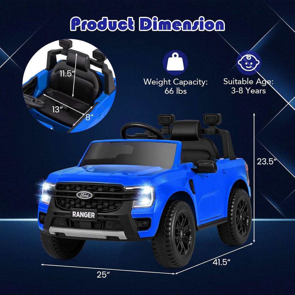 Kids Ride on Ford Ranger Electric Car with Parental Remote