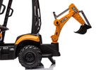 JCB 12V Electric Ride-On Kids Tractor with Front Loader and Backhoe