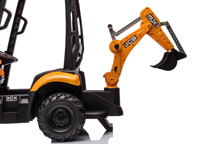 JCB 12V Electric Ride-On Kids Tractor with Front Loader and Backhoe