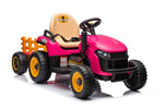 12V Green Kids Electric Ride-On Tractor with Remote and Leather Seat