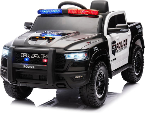 Official Licensed Dodge Ram 12V Kids Ride On Police Car with Remote
