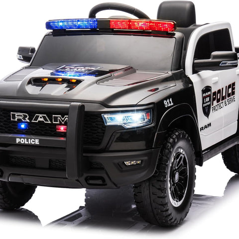 Official Licensed Dodge Ram 12V Kids Ride On Police Car with Remote