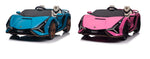 Licensed 2-Seater 12V Lamborghini Sian Kids Ride-On Car Pink & Blue