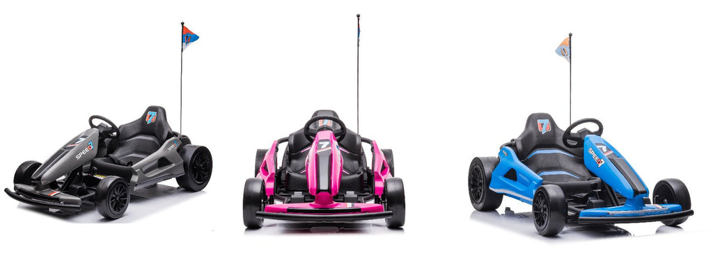Drift King Kids 24V Electric Drift Go Kart with High-Speed Mode