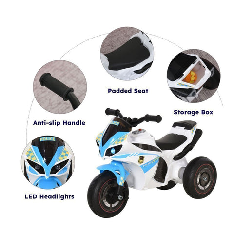 Kids 6v Electric Ride-On Police Trike