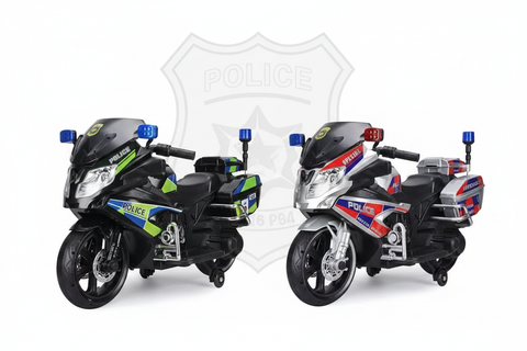 Kids Police Bike - Black & White Options