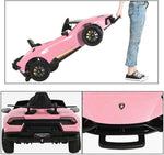 Toddlers ride on pink car lamborghini