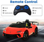 Red Electric ride on Lamborghini Huracan car