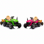 12V Green Kids Electric Ride-On Tractor with Remote and Leather Seat
