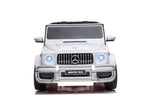 white 2 seater electric car with 2 seats amg