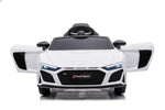 kids white 12v ride on car