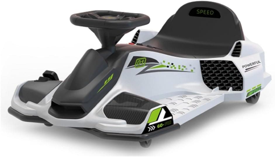 white Kids Drift Kart Zippy Zoom