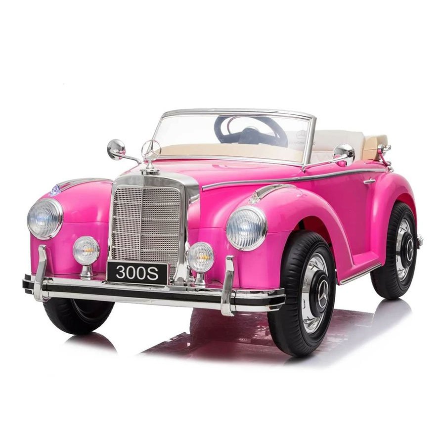 Kids Classic Pink Mercedes 300S Electric Ride-On Car