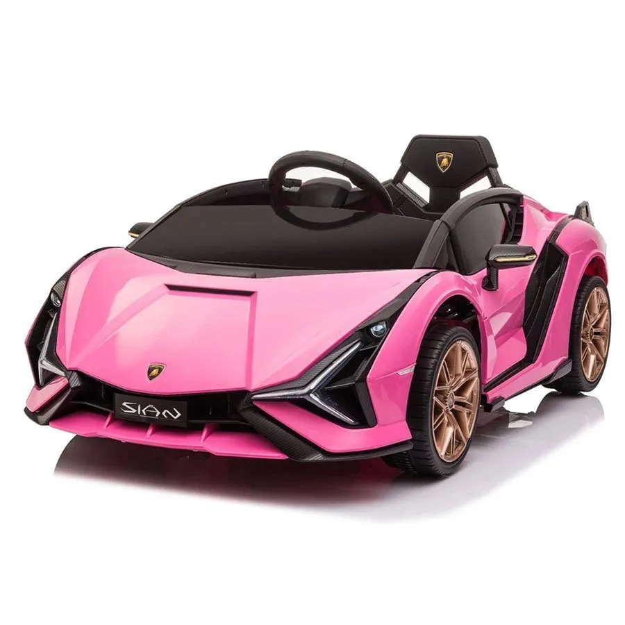 Kids Pink Lamborghini SIAN Electric Ride-On Car