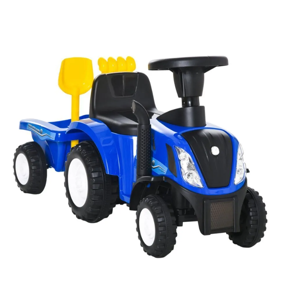 Blue Toddler Push-Along Ride On Tractor | Kidaroos