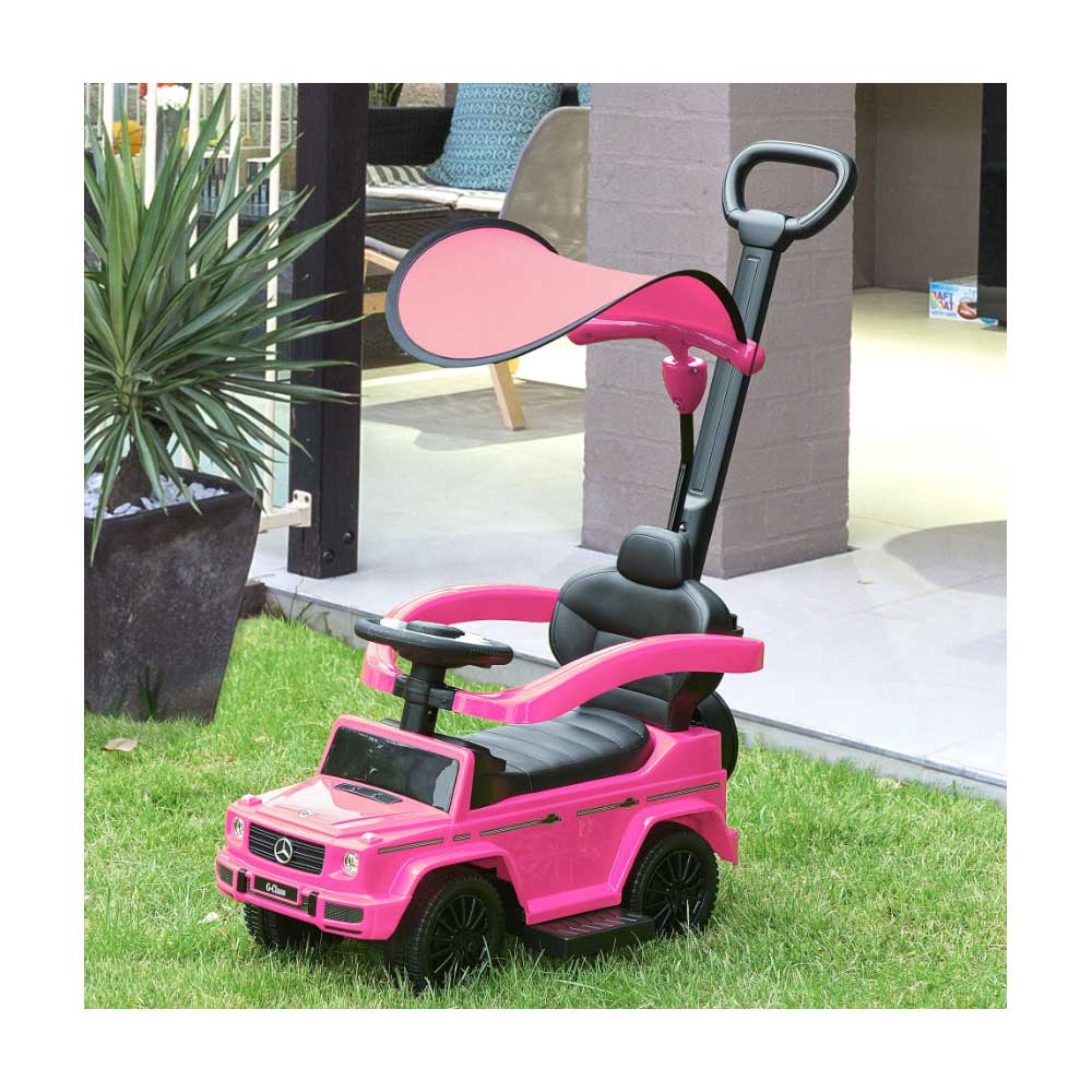 Pink mercedes push deals car